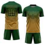 Grünes benutzerdefiniertes goldenes Uniform-Sublimationstrikot für alte Fußballer