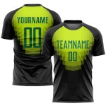 Grünes Trikot Sublimation Custom Kelly Uniform Schwarz Fußball