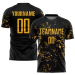 Gold-Royal Uniform Fußball Sublimation Kunst Schwarz Fragment Jersey Custom Abstrakt