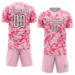 Benutzerdefinierte geometrische Sublimation Uniform Jersey Licht Fußball Muster Schwarz-Pink Abstrakt Rosa Benutzerdefinierte geometrische Sublimation Uniform Jersey Licht Fußball Muster Schwarz-Pink Abstrakt Rosa