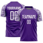 Sublimationsuniform, geometrisches weißes Fußball-Form-Lila-Custom-Trikot