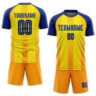 Benutzerdefinierte Royal-Orange Uniform Trikot Fußball Sublimation Gold Benutzerdefinierte Royal-Orange Uniform Trikot Fußball Sublimation Gold