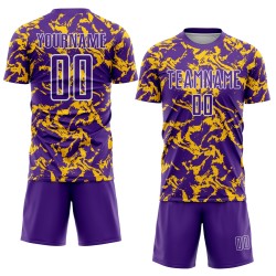 Fußball Sublimation Trikot Fluid Custom Uniform Gold-Weiß Lila Abstrakt Fußball Sublimation Trikot Fluid Custom Uniform Gold-Weiß Lila Abstrakt