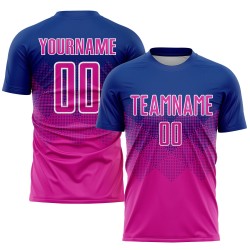 Pink-Weiß Deep Royal Jersey Custom Uniform Fußball Sublimation