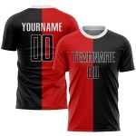 Sublimationstrikot Fußball Custom Fashion Uniform Split Schwarz-Weiß Rot