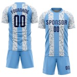 Leichtes, individuelles Fußballtrikot in Blau mit Sublimationsdruck, Marineblau-Weiß