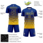 Uniform Nadelstreifen verblassen benutzerdefinierte Royal Yellow Fashion Fußball Jersey Sublimation