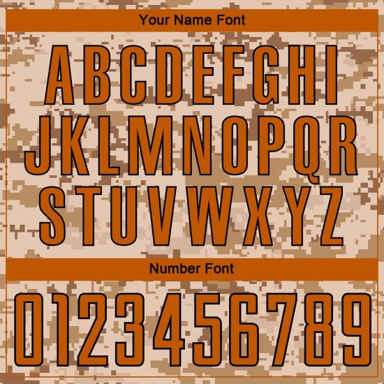 Fußball zu orange-braun Uniform Service Camo Sublimation Texas Salute Custom Jersey