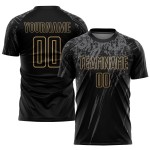Gold-Grau Schwarz Jersey Fußball Sublimation Alte Custom Uniform