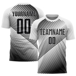 Fußball Sublimation Schwarz-Grau Jersey Weiß Custom Uniform