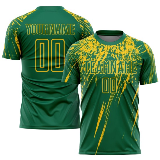 Grüne Sublimation Jersey Custom Gelb Kelly Uniform Fußball
