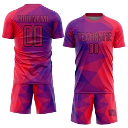Lila Fußball Formen Rot-Schwarz Jersey Uniform Geometrische Sublimation Custom Lila Fußball Formen Rot-Schwarz Jersey Uniform Geometrische Sublimation Custom