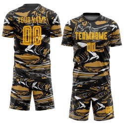 Abbildung Gold-Alte Uniform Sublimation Custom Fußball Jersey Gold Abbildung Gold-Alte Uniform Sublimation Custom Fußball Jersey Gold