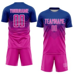 Pink-Weiß Deep Royal Jersey Custom Uniform Fußball Sublimation Pink-Weiß Deep Royal Jersey Custom Uniform Fußball Sublimation