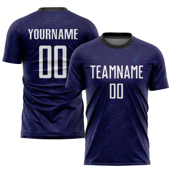 Weiß-Schwarz Lila Jersey Sublimation Fußball Dark Uniform Custom