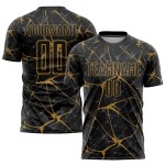 Benutzerdefinierte Fußball alte schwarze Trikot Sublimation Gold Uniform