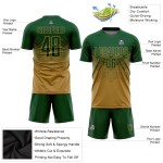 Grünes benutzerdefiniertes goldenes Uniform-Sublimationstrikot für alte Fußballer
