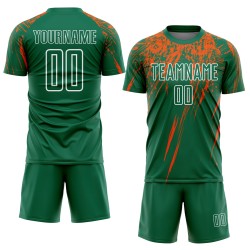 Jersey Kelly Sublimation Custom Orange-Weiß Fußball Grün Uniform Jersey Kelly Sublimation Custom Orange-Weiß Fußball Grün Uniform