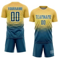 Fußballtrikot mit Dreieck-Motiv, US-Gelb, Blau-Weiß, Marineblau, Uniform, Sublimation, geometrisch Fußballtrikot mit Dreieck-Motiv, US-Gelb, Blau-Weiß, Marineblau, Uniform, Sublimation, geometrisch