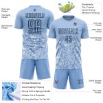 Blau Fußball Custom Geometrische Formen Sublimation Uniform Schwarz Licht Jersey