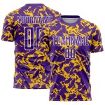 Fußball Sublimation Trikot Fluid Custom Uniform Gold-Weiß Lila Abstrakt