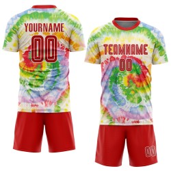 Jersey Uniform Custom Krawatte Fußball Rot-Weiß Dye Sublimation Jersey Uniform Custom Krawatte Fußball Rot-Weiß Dye Sublimation