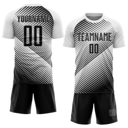 Fußball Sublimation Schwarz-Grau Jersey Weiß Custom Uniform Fußball Sublimation Schwarz-Grau Jersey Weiß Custom Uniform