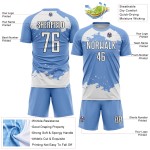 Hellweiß-Schwarz Abstraktes Fußballtrikot Uniform Blau Sublimation Custom Art Fragment