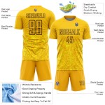 Benutzerdefinierte Uniform Sublimation Fußball Jersey Geometrische Formen Schwarz Gold