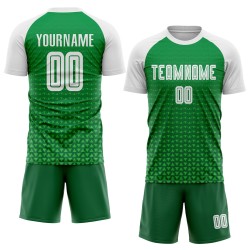 Grüne Uniform Weiß Fußball Jersey Kelly Sublimation Custom Grüne Uniform Weiß Fußball Jersey Kelly Sublimation Custom
