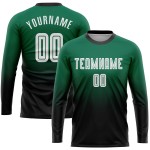 Fade Green Fashion Langarm-Trikot für Fußball-Sublimationstrikots in Weiß und Schwarz, benutzerdefinierte Uniform