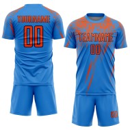 Benutzerdefinierte Orange-Navy Uniform Sublimation Blau Jersey Fußball Pulver Benutzerdefinierte Orange-Navy Uniform Sublimation Blau Jersey Fußball Pulver