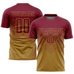 Gold Jersey Custom Fußball Sublimation Alte Crimson Uniform