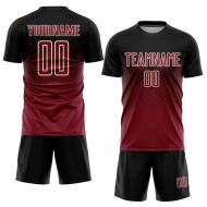 Crimson-Creme Jersey Sublimation Fußball Schwarz Custom Uniform