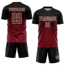Crimson-Creme Jersey Sublimation Fußball Schwarz Custom Uniform Crimson-Creme Jersey Sublimation Fußball Schwarz Custom Uniform