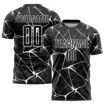 Jersey Schwarz Benutzerdefinierte Weiß Sublimation Fußballuniform
