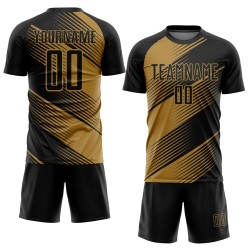 Fußballtrikot Gold Sublimation Uniform Schwarz Old Custom Fußballtrikot Gold Sublimation Uniform Schwarz Old Custom