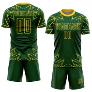 Fußball Jersey Custom Grün Sublimation Gelb Geometrische Formen Uniform Fußball Jersey Custom Grün Sublimation Gelb Geometrische Formen Uniform